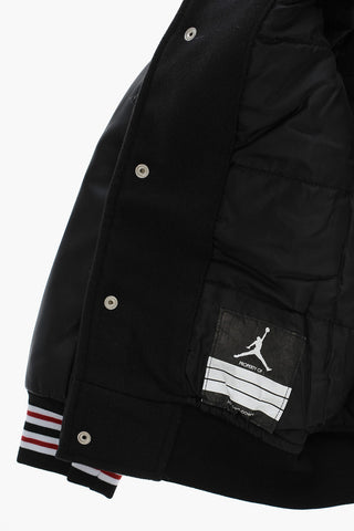 AIR JORDAN Fleeced VARSITY Jacket with Faux Leather Sleeves