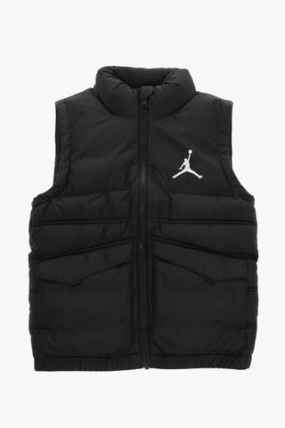 AIR JORDAN Padded Sleeveless Jacket with Printed Logo