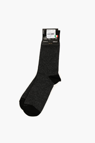 Calzini Bicolore in Misto Cotone con Logo Stampato