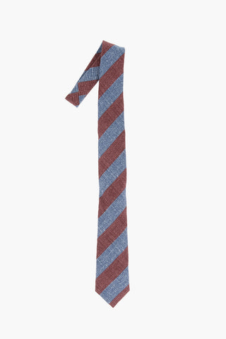 Regimental Striped Two-Tone Silk Tie
