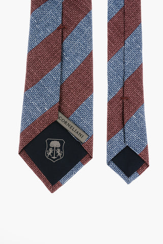 Regimental Striped Two-Tone Silk Tie