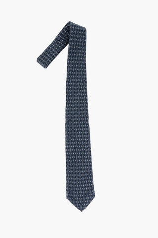 Patterned Virgin Wool and Silk Tie