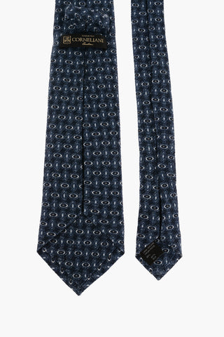 Patterned Virgin Wool and Silk Tie