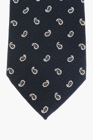 Paisley Patterned Silk Blend Tie