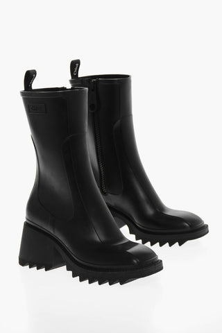 Rubber BETTY Booties with Inner Zip 7cm