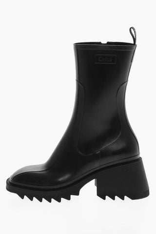 Rubber BETTY Booties with Inner Zip 7cm