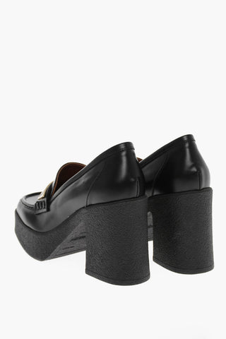 Leather LUX Penny Loafers with Squared Heel 10cm