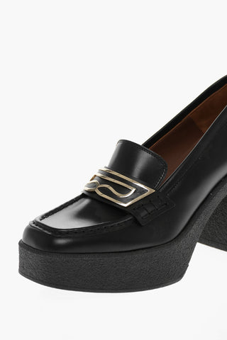 Leather LUX Penny Loafers with Squared Heel 10cm
