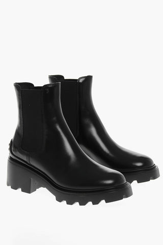 Carrion Sole Leather Chelsea Booties 5cm