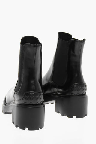 Carrion Sole Leather Chelsea Booties 5cm