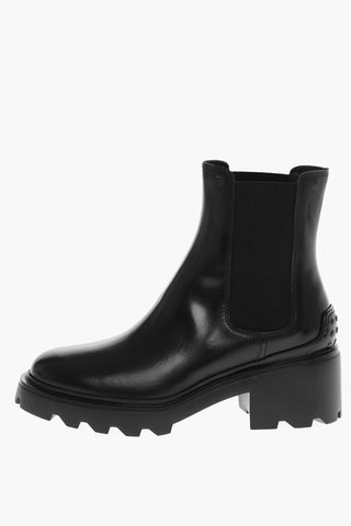 Carrion Sole Leather Chelsea Booties 5cm