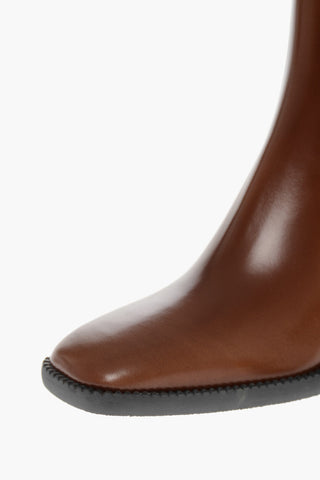 Leather Chelsea Booties with Wood Heel 5cm