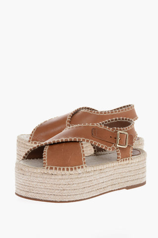 Leather LUCINDA Platform Sandals with Rope Sole
