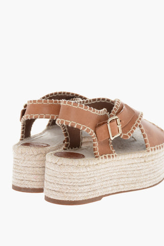 Sandali Platform LUCINDA in Pelle con Suola in Corda