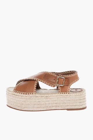 Leather LUCINDA Platform Sandals with Rope Sole