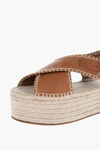 Leather LUCINDA Platform Sandals with Rope Sole
