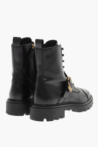 Leather LION Combat Booties with Buckle