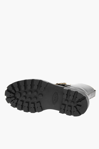 Leather LION Combat Booties with Buckle