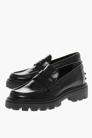 Leather Penny Loafers with Carrion Sole