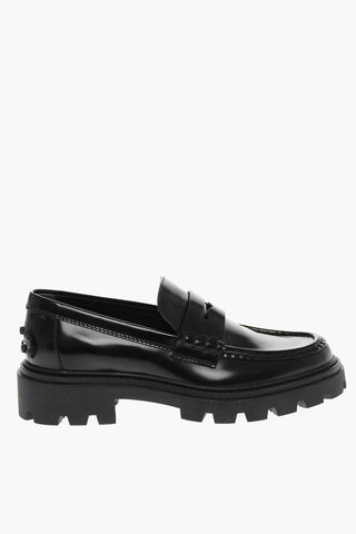Leather Penny Loafers with Carrion Sole