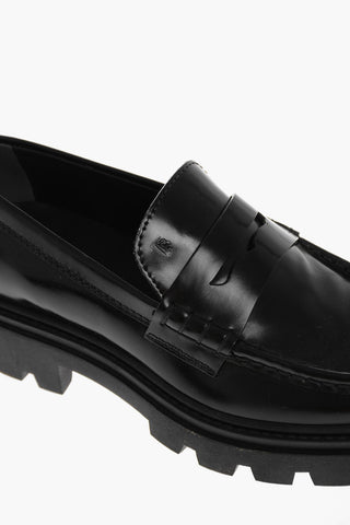 Leather Penny Loafers with Carrion Sole