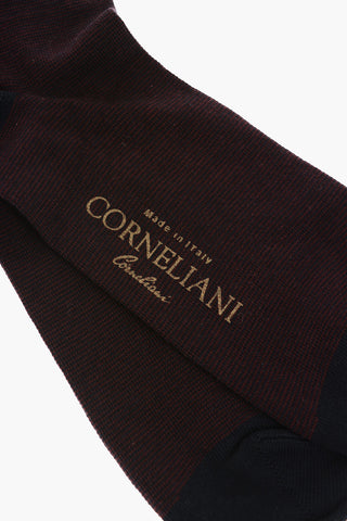 Calzini Bicolore in Misto Cotone con Logo Stampato