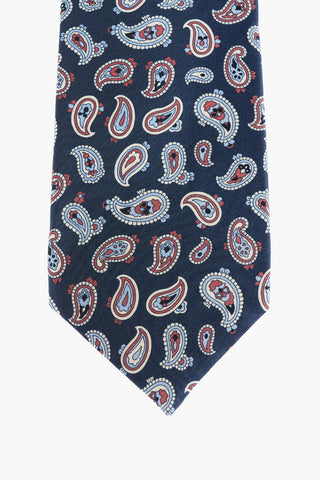 All-Over Paisley Motif Silk Tie