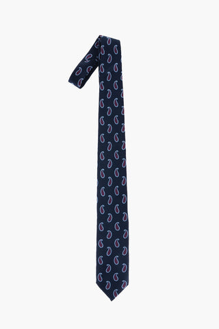 All-Over Paisley Motif Silk Tie