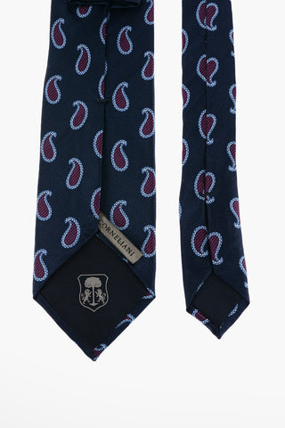 All-Over Paisley Motif Silk Tie