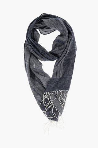 Linen Blend Foulard with Fringes