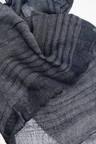 Linen Blend Foulard with Fringes