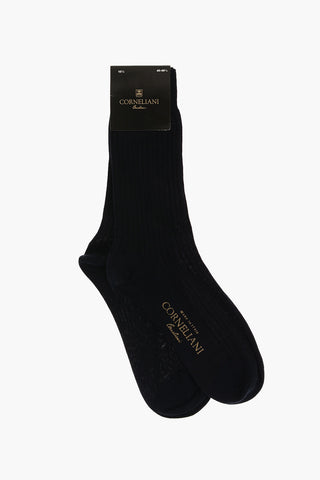 Ribbed Cotton Socks with Printed Logo