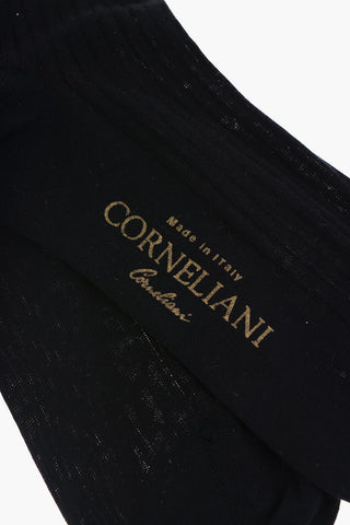 Ribbed Cotton Socks with Printed Logo