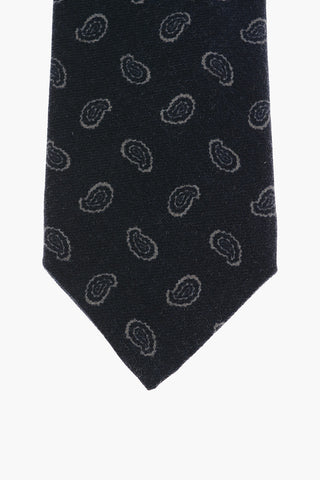 Cravatta in Lana con Motivo Paisley