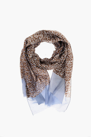 Camouflage Motif Cotton and Silk Foulard