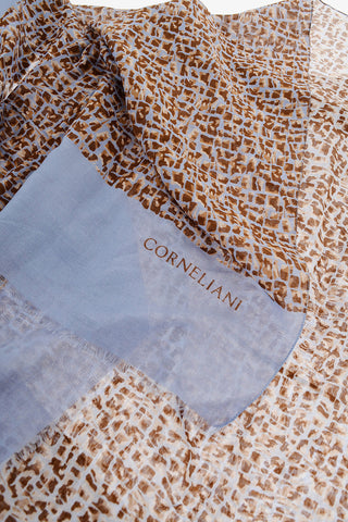 Camouflage Motif Cotton and Silk Foulard