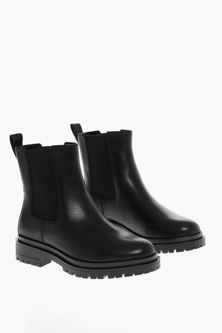 LAUREN Leather CORINNE Chelsea Booties with Carrion Sole