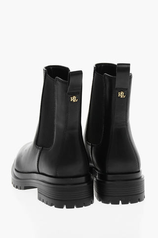 LAUREN Leather CORINNE Chelsea Booties with Carrion Sole