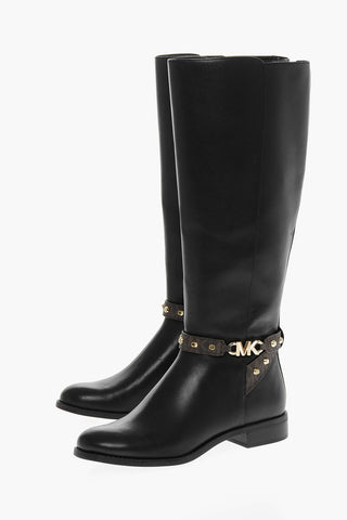 Stivali in Pelle FARRAH con Cinturino Monogram
