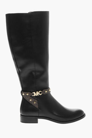 Stivali in Pelle FARRAH con Cinturino Monogram

