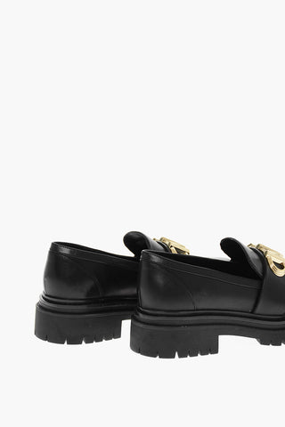 Leather PARKER Loafers with Monogram Buckle