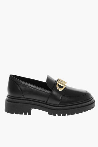 Leather PARKER Loafers with Monogram Buckle