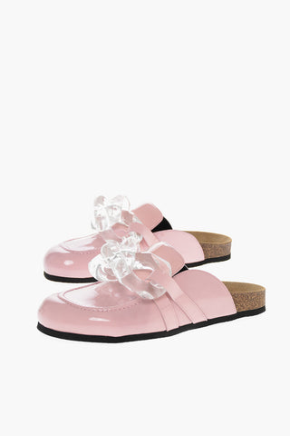 Rubber Sole CHAIN Patent Leather Mules