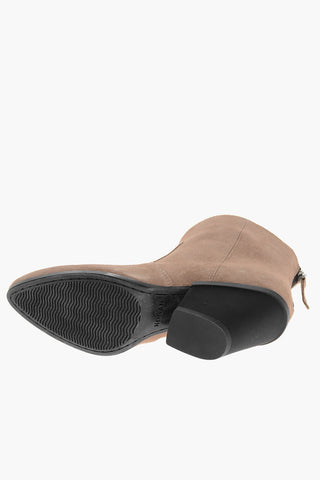 Stivaletti Texani in Suede con Zip sul Retro 7cm