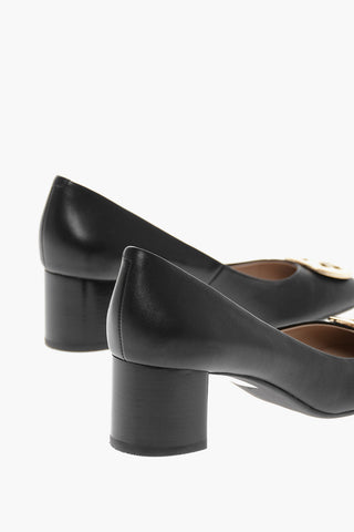 Metal Logo HOPE Leather Pumps 5cm