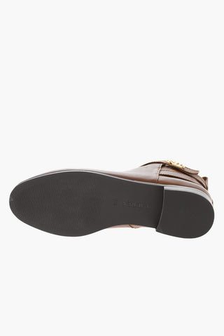 LAUREN Logoed Dtrap Leather Booties