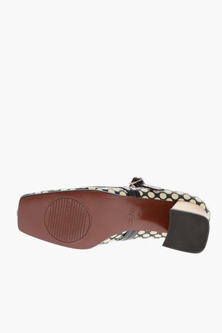 Polka Dot LUNA Leather Mary Jane Pumps with Lamè Heel 6cm