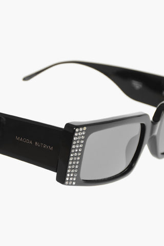 MAGDA BUTRYM Occhiali da Sole Rettangolari con Strass