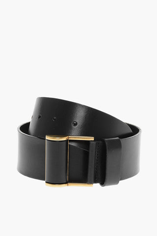Leather Belt with Golde Buckle 50mm