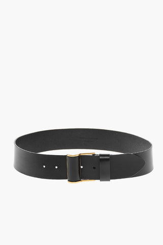 Leather Belt with Golde Buckle 50mm